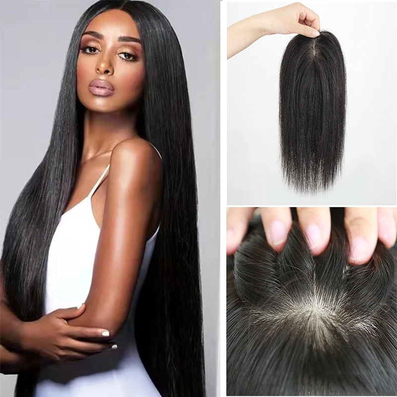 Soft Jet Black 5x5 Scalp Cap HD Human Hair Toupee Straight Silk Base Natural Human Hair toupers Pre Plucked Brazilian Remy Hair