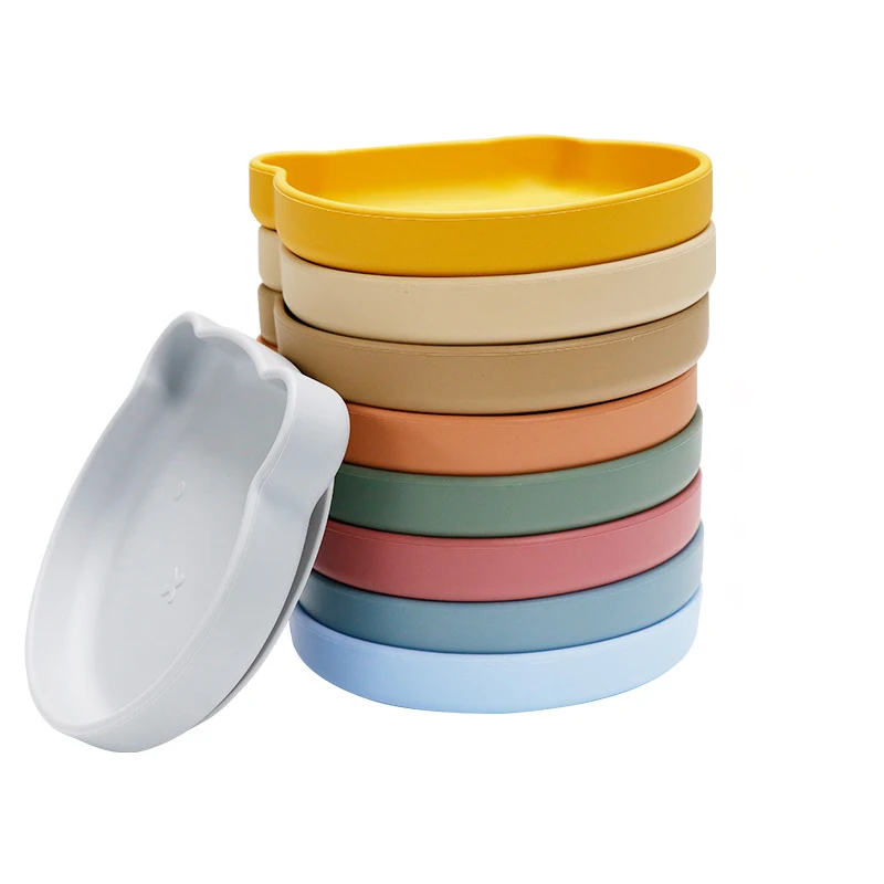 Baby Plates Silicone Soft Baby's Food Container Infant Snacks Storage Box Children Toddler Kids Dining Dishes Tableware Plate