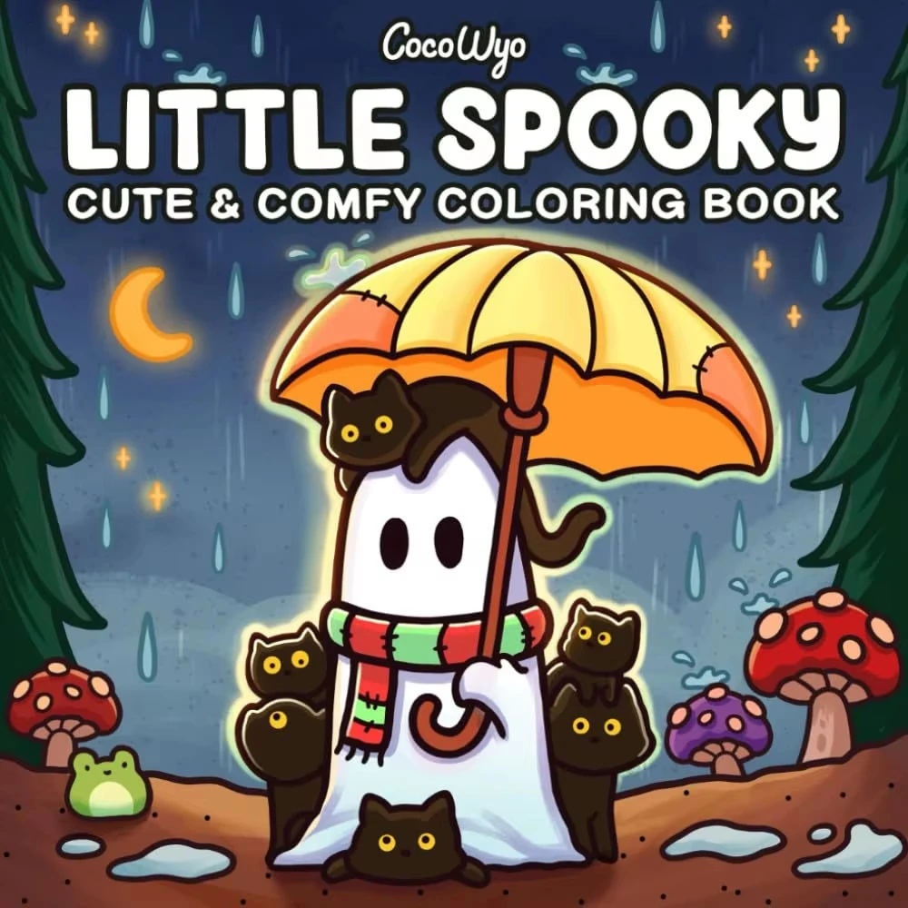 НОВИНКА-раскраска Spooky Cutie для взрослых и подростков с очаровательными жуткими