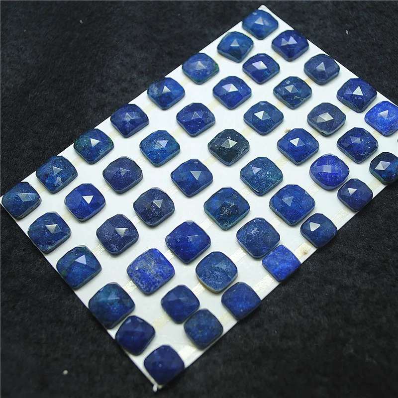 

8PCS Nature Lapis Lazuli Stone + Faceted Glass Surface Beads Cabochons Oval Shape Round Square Wholesale Free Shippings