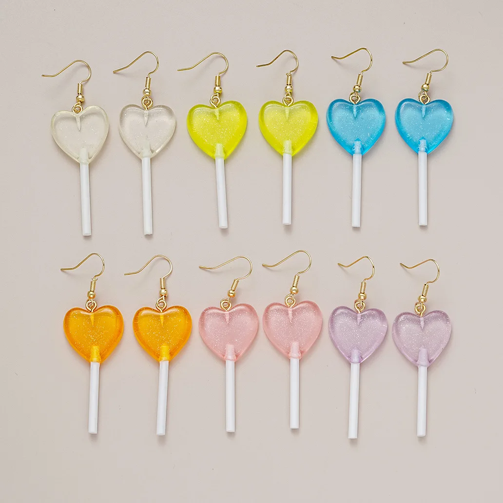 KADRUFI Новая мода допамин красочные серьги-капли в форме сердца для девочек леденец