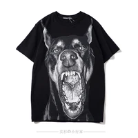 t shirt summer europe and america fashion dark 3d dog print short sleeve t shirt men and women large size half sleeve