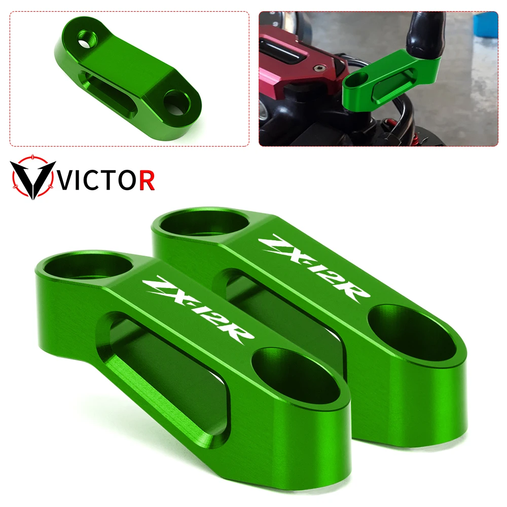 

For Kawasaki ZX6R ZX10R ZX12R ZX14R ZX 6R 10R 12R 14R Motocycle Mirror Riser Extenders Spacer Extension Adaptors