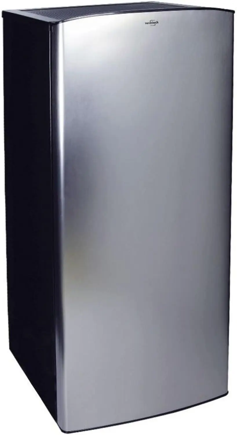 

Стальной компактный холодильник с морозильной камерой, 6,2 куб. Футов (0,9 Л), серебристый/черный, Компактная плоская задняя крышка, куб. Футов (л) морозильная камера, закаленный G