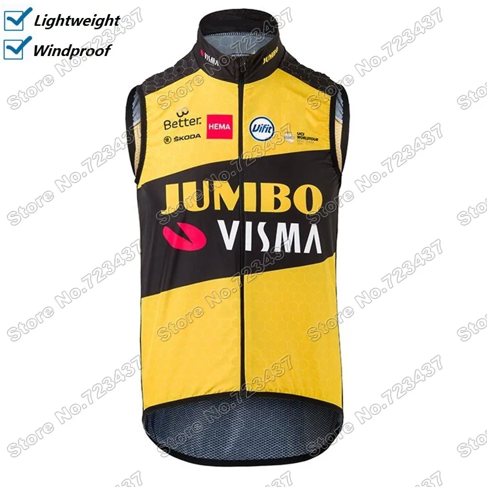 

Жилетка для велоспорта Jumbo Visma, ветрозащитный легкий жилет для езды на велосипеде, Джерси без рукавов, жилет для езды на горном велосипеде, 2021