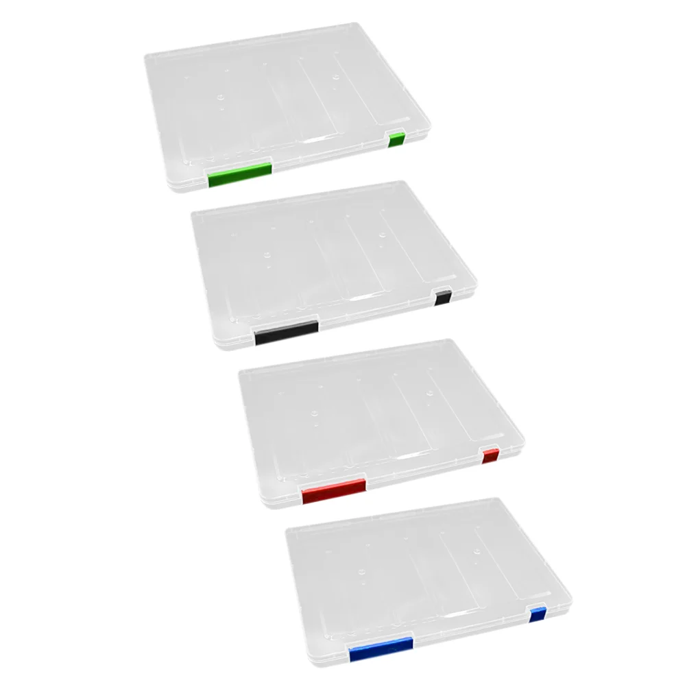 

4 Pcs File Storage Box Office Document Case Organizer Binder Folder Manager Keeper Plastic Portable Pocket Protector