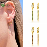 925 sterling silver needlet colorful fringe hoop earrings for women 2022 luxury jewelry wedding earrings premium accessories