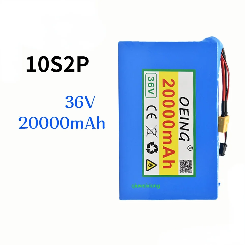 

NEW 10S2P 36V 20Ah 450Watt 18650 Lithium ion battery pack For Scooter skateboard ebike electric bicycle 42V 37V 35E XT60 SM 2P