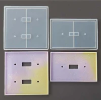 diy crystal drop glue mold square double hole plug plate pendant jewelry mirror listing ornament silicone mold set