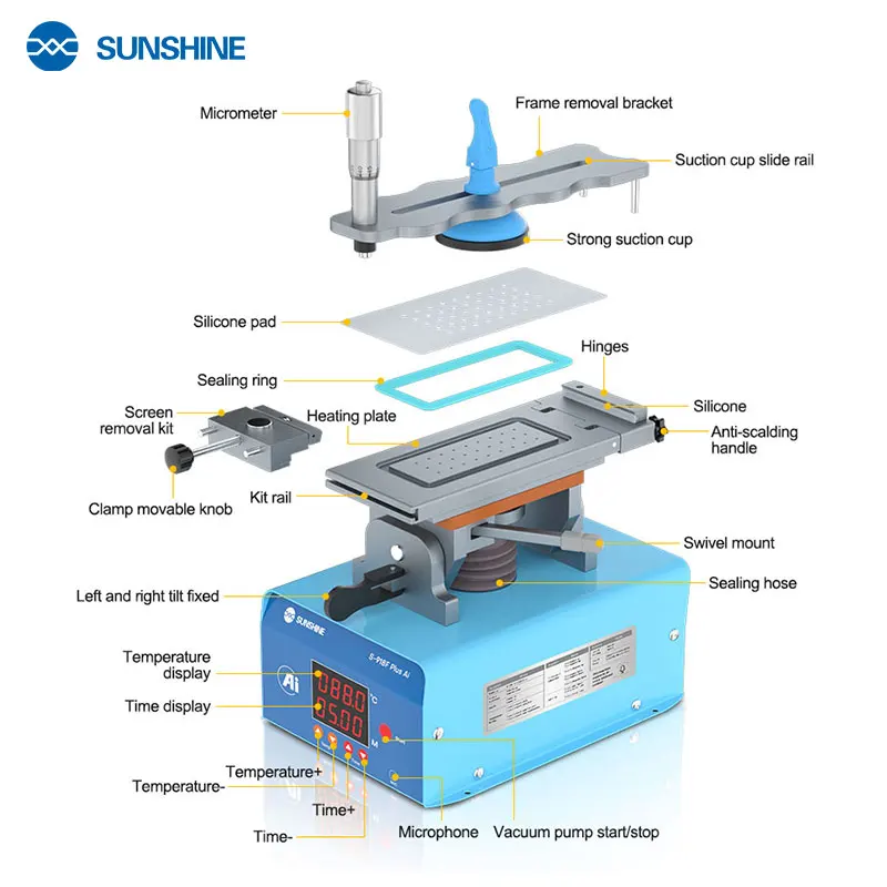 Sunshine S-918F Plus Ai интеллектуальный голосовой разделитель ЖК-экрана для разборки