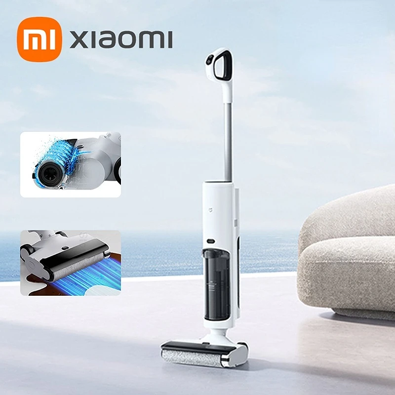 Умные беспроводные Пылесосы XIAOMI MIJIA 2 Lite для сухой и влажной уборки, устройство для уборки дома, круглая щетка, самоочищающийся светодиодный экран