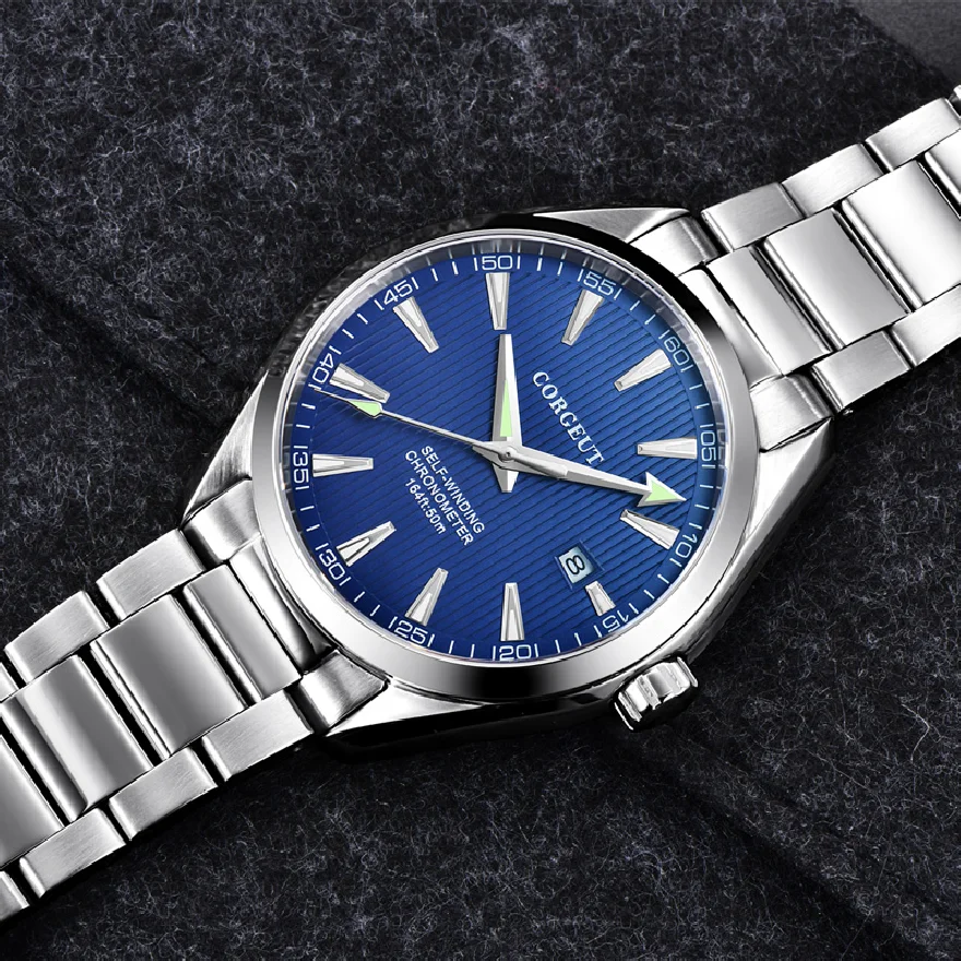 

Corgeut 41mm Mens Watch Automatic Mechanical Luxury Calendar Clock Sapphire Glass Luminous Waterproof Men Wristwatch