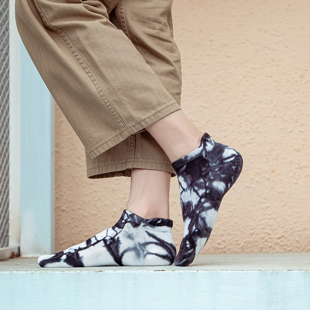 Gradient Tie-Dye Spring And Autumn Ins Tide Socks Sports Fitness Socks Purple Blue Spring and Autumn Net Red Tide Brand Socks