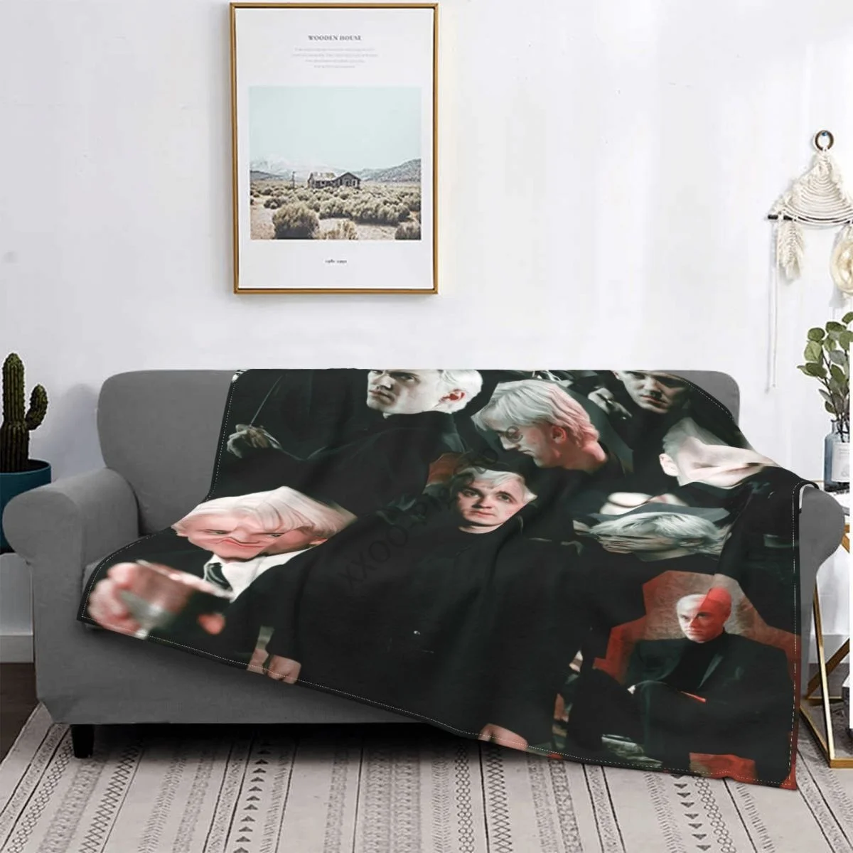 

3D Printed Blanket Draco Malfoy Collage Flange Blanket Bed Throw Soft Cartoon Printed Bedspread Bedspread Sofa Gift