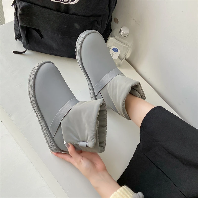 

Women Ankle Warm Snow Boots 2023 Winter New Trend Flats Shoes Casual Short Plush Chelsea Boots Walking Fashion Goth Mujer Botas