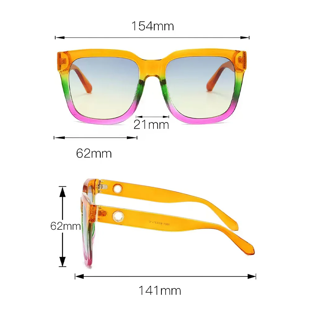 Винтажные Солнцезащитные Очки С Градиентом UV400 Поляризационные Прямоугольные