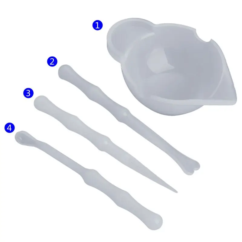 

Silicone Resin Mixing Tool Kit Paint Pouring Cup Silicone Cups Stir Sticks Spoon Scraper for Epoxy Resin Mixing Mold