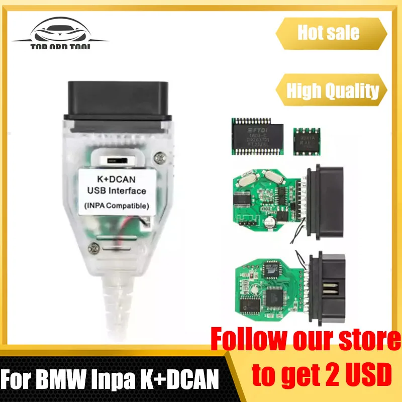 Для BMW Inpa K + DCAN с FTDI FT232RQ чип переключатель USB интерфейс профессиональный