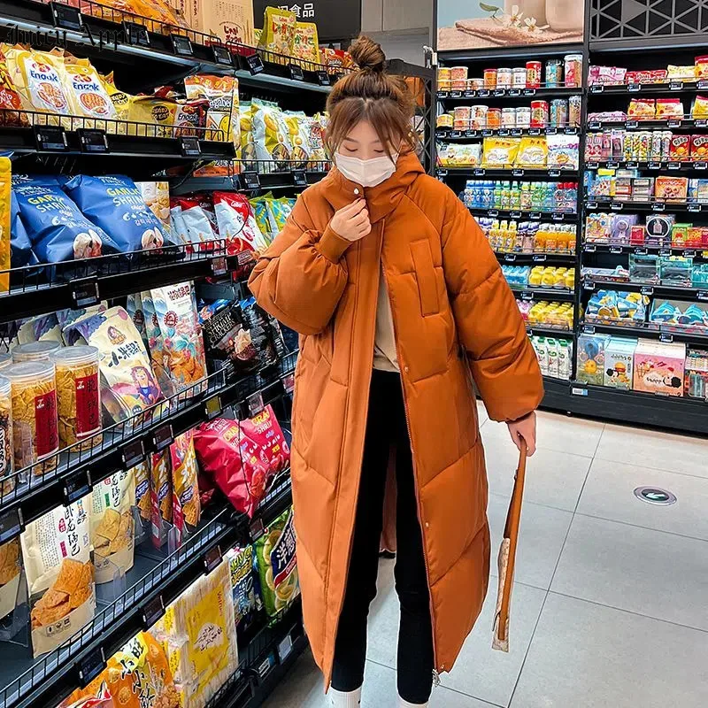 Women's Winter Parkas 2022 Jackets Woman X-long Coats Solid Hooded Thicken Warm Female Snow Wear Outerwear Padded Loose Clothes