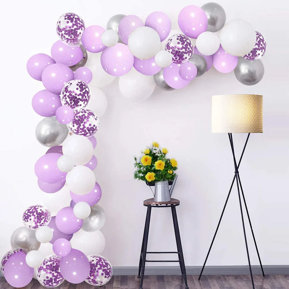 

Macaron Purple Balloon Garland Arch Kit Happy Birthday Party Decor Baby Shower Latex Ballon Chain Wedding Party Supplies
