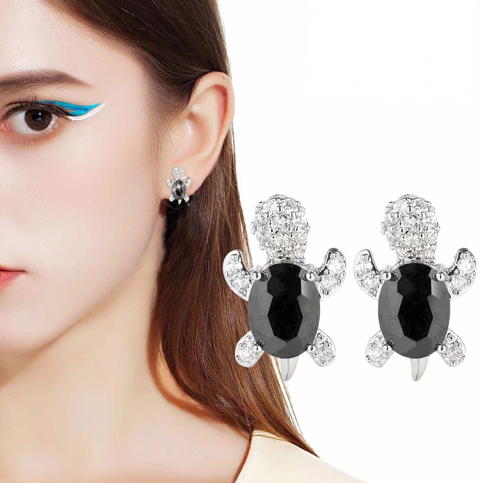 

Cute Cartoon Turtle Earrings For Teen Girls Minimalist Piercing Studs Trendy Earrings Red Stone Earrings