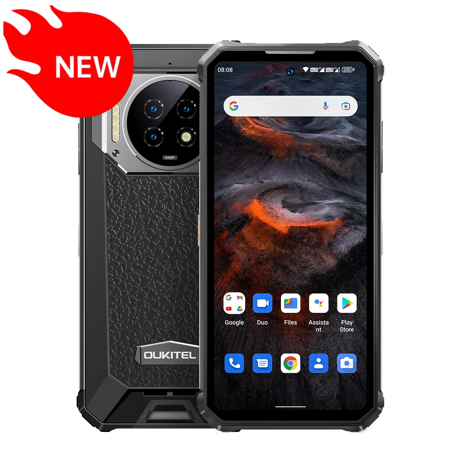 6.78Inch 8GB 256GB OUKITEL WP19 Rugged Night Vision Android 12 Smartphone 21000mAh 64MP Camera Cellphone 90HZ Helio G95 Phone