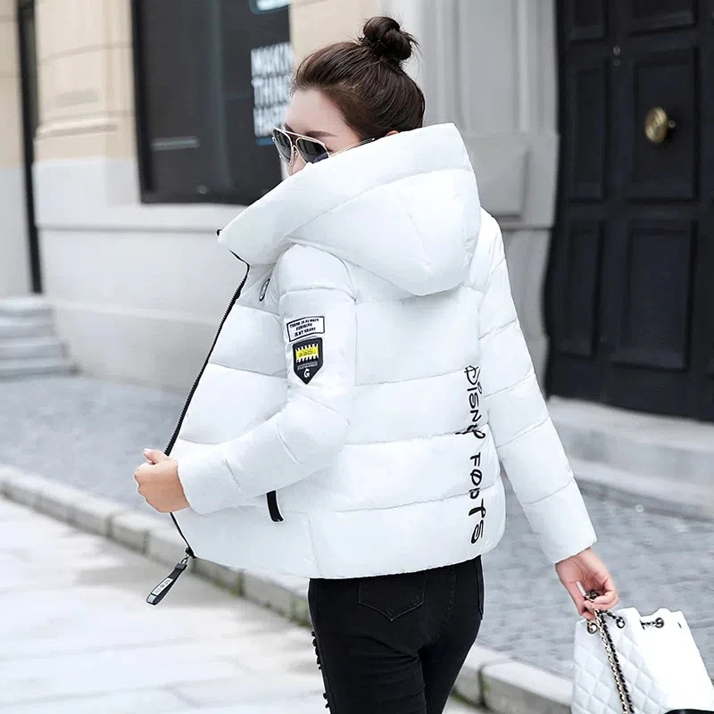 Hooded Down Cotton Coat Women Clothing 2022 Winter New Korean Slim All-match Padded Jacket Female Large Size Short Thick Parkas