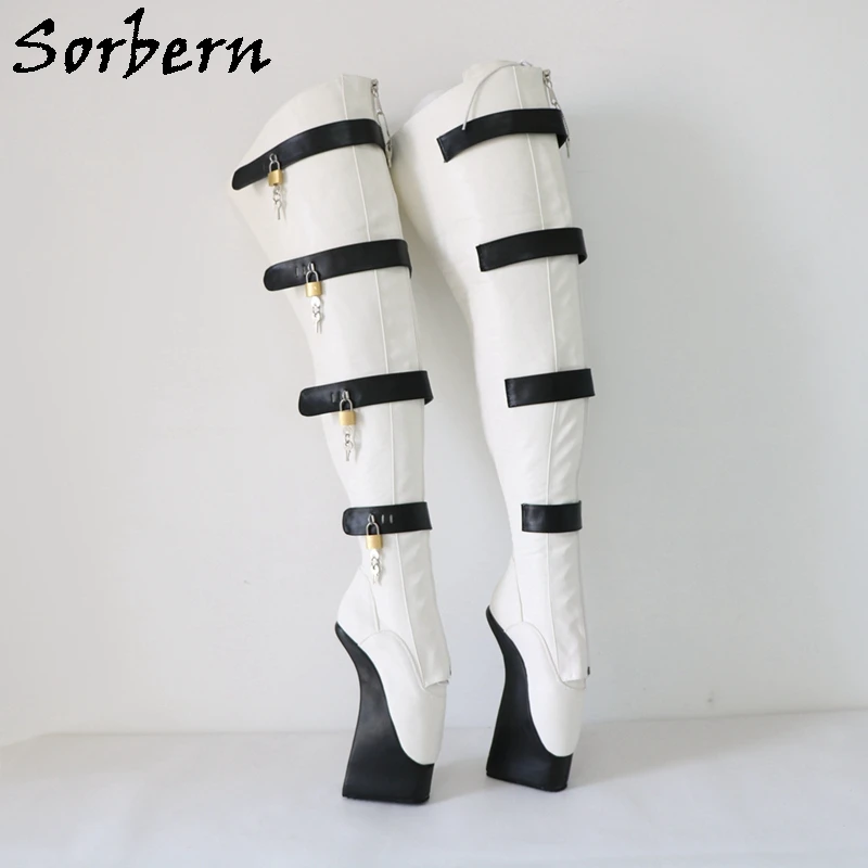 Sorbern/высокие сапоги до бедра на заказ женские балетки без каблука платформе