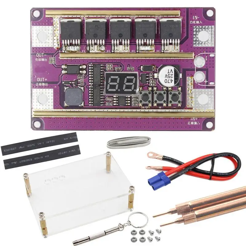 

Spot Welder Kit DIY LCD Display Spots Welding Machine Kit 99 Gears Power Mini Size Lithium Battery Spot Welding Machine For14650