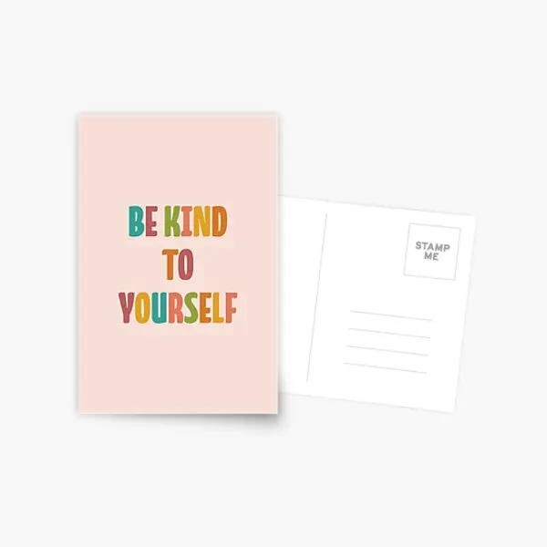 

Открытка с надписью будьте добры себе, розовая открытка с принтом в спальню, эстетический альбом, мультяшный стиль, модный Декор, картина, со...