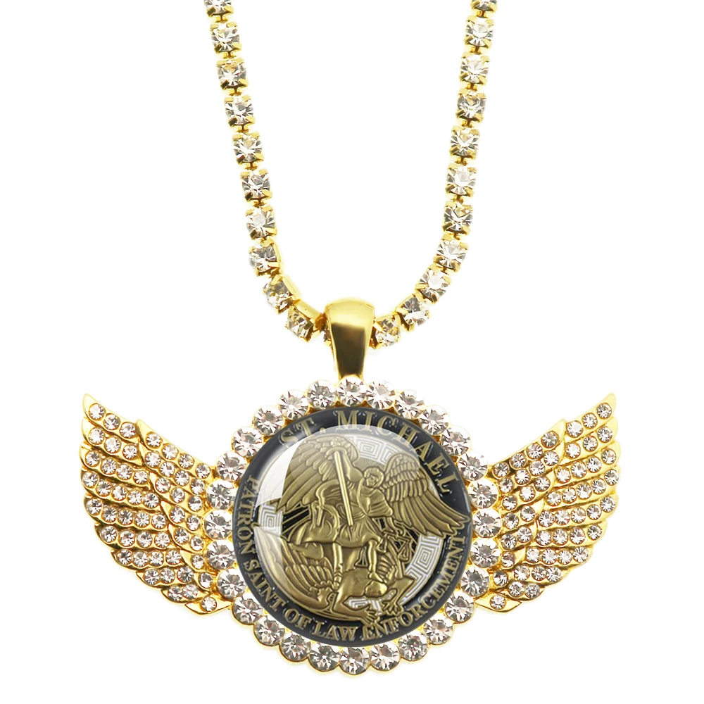 Модное Угловое ожерелье Archangel St.Michael Protect Me Saint Shield Очаровательное с русским