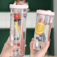 670ml800ml clear straw cup transparent large capacity outdoor sport water bottles portable juice cups filter drinking bottle