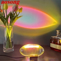 aosong modern table lamps creative crystal egg shape shade colorful decor for home atmosphere light