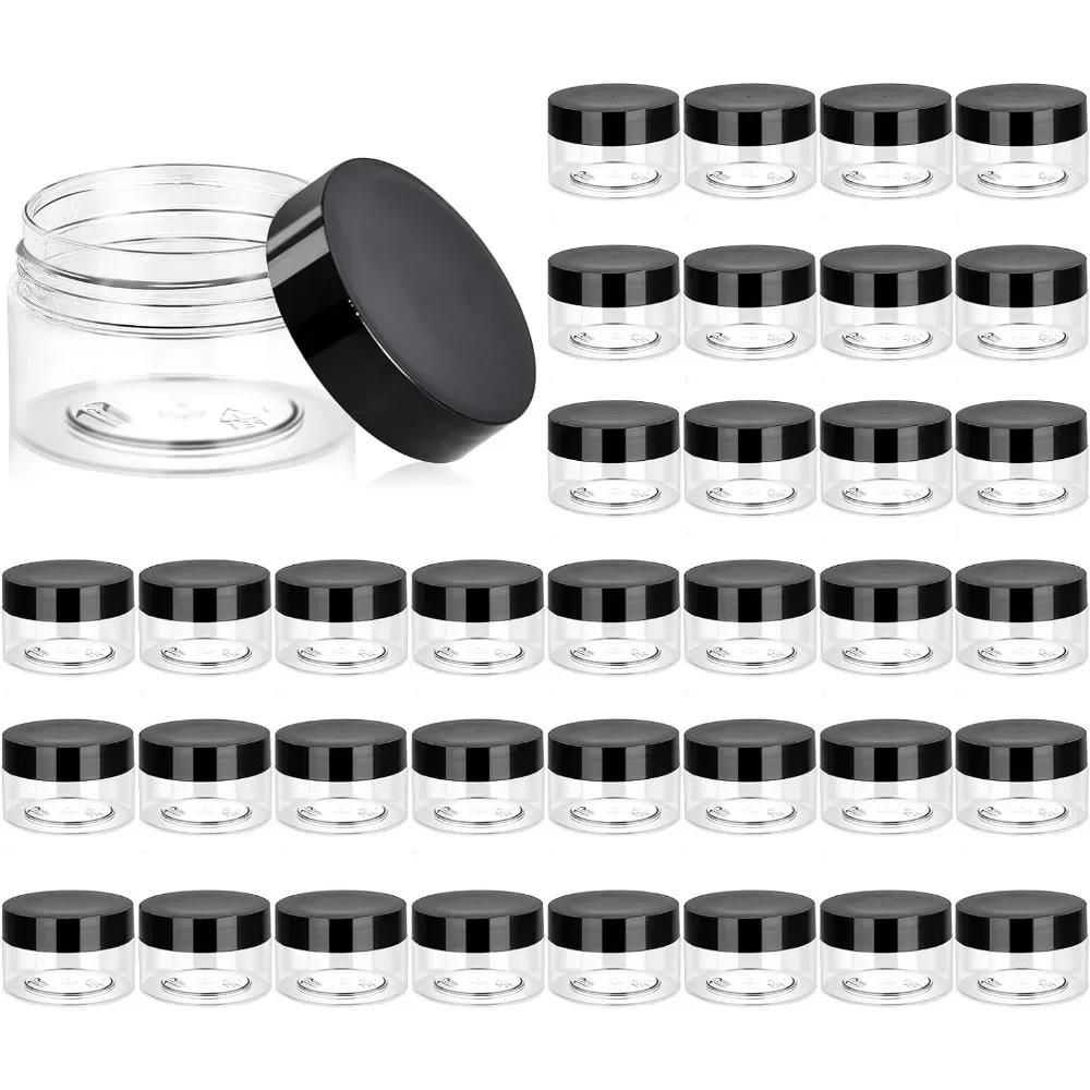 40 шт. 10 г пустые круглые прозрачные пластиковые банки с крышками для лосьона