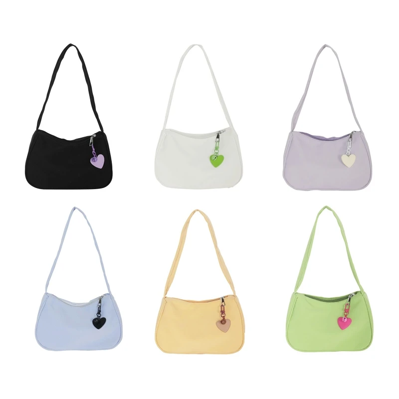 

63HC Women Retro Handbag Nylon Shoulder Underarm Top Handle Bag Female Bags