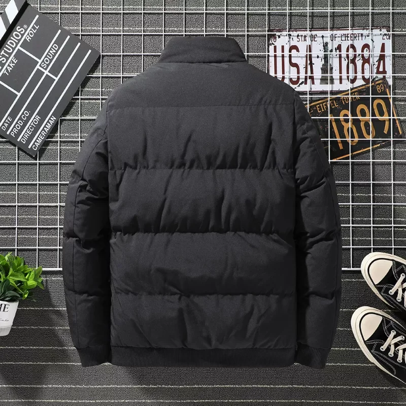 Casual Hip Hop Stand Collar Thicken Warm Solid Color Loose All-match Parkas Coat Winter Puffer Jackets Men New