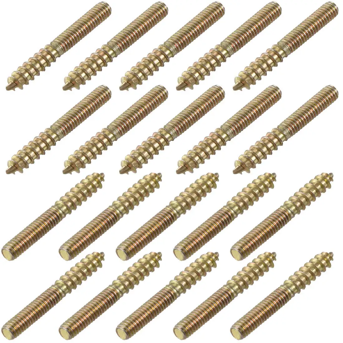 

M6 Hanger Bolts Length 1-5/8"(40mm) Double Headed Bolts Self-Tapping Screw 6mm Wood Joint Furniture Legs 20pcs