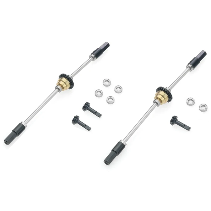 

2Set Metal Drive Shaft Gear Bridge Axle Differential Kit For WPL C14 C24 C34 C44 B14 B16 B24 B36 1/16 Middle & Rear