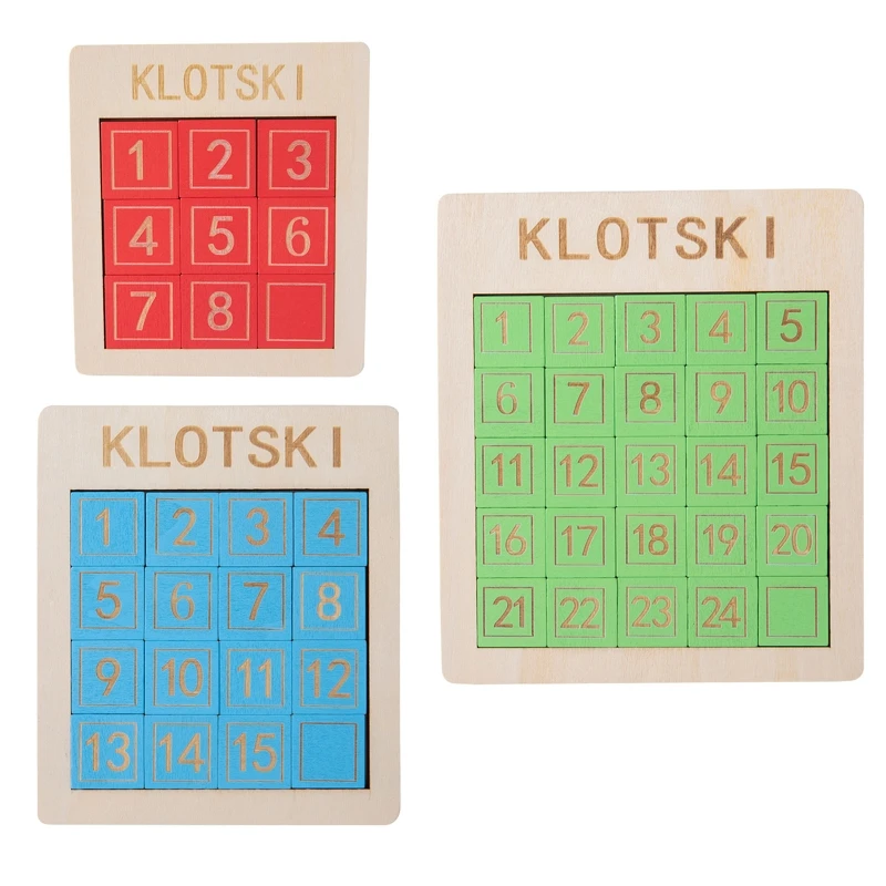 

Wooden Puzzle Klotski Chess Board Table Toy Brain Developmental Puzzle for Elementary Kids Parents-Child Activity Game