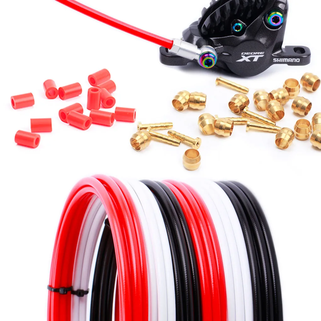

RISK Hydraulic Disc Brake Hose Kit Tube Pipe Housing Set Rustproof Compression Bushing Brake Hose Needle Black BH90