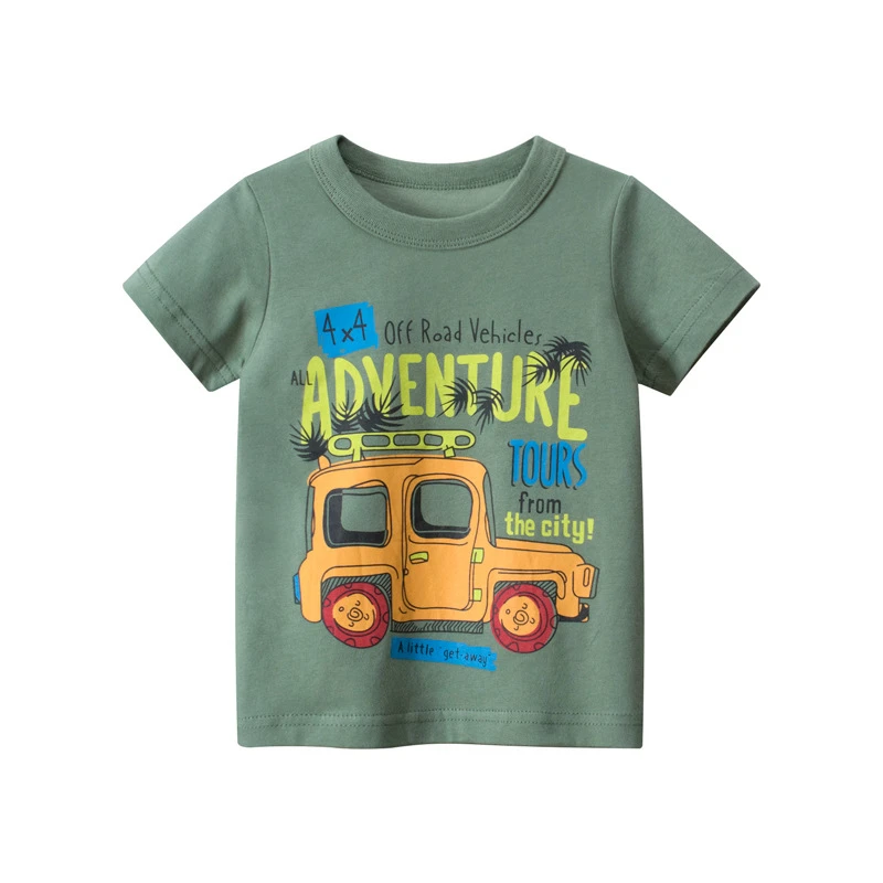

Boy Summer T-shirt Fashion Babyboy Cotton Vehicle T-shirt Jeeps Cars Printing Tee for 2-9 Years Boy Kids Toddlers Clothes Bebe