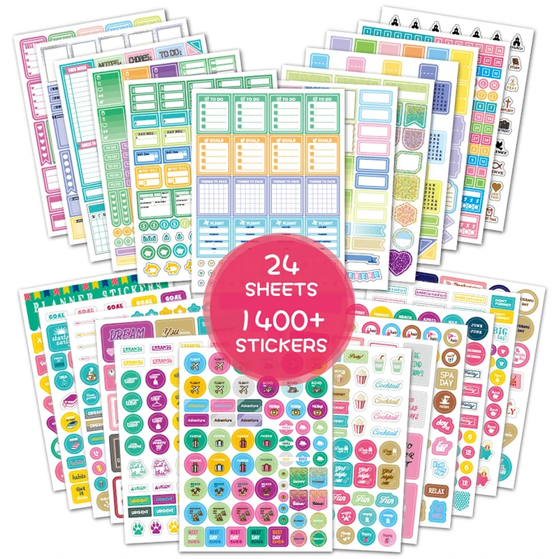 

2022 Planner Stickers for Diary Scrapbooking Bullet Journal Supplies Diary Stickers for Notebooks Vintage Stationery Stickers
