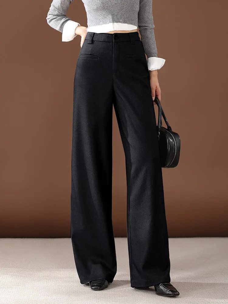 ZUZK женские серые костюмные брюки новые осенне-зимние эластичные модные