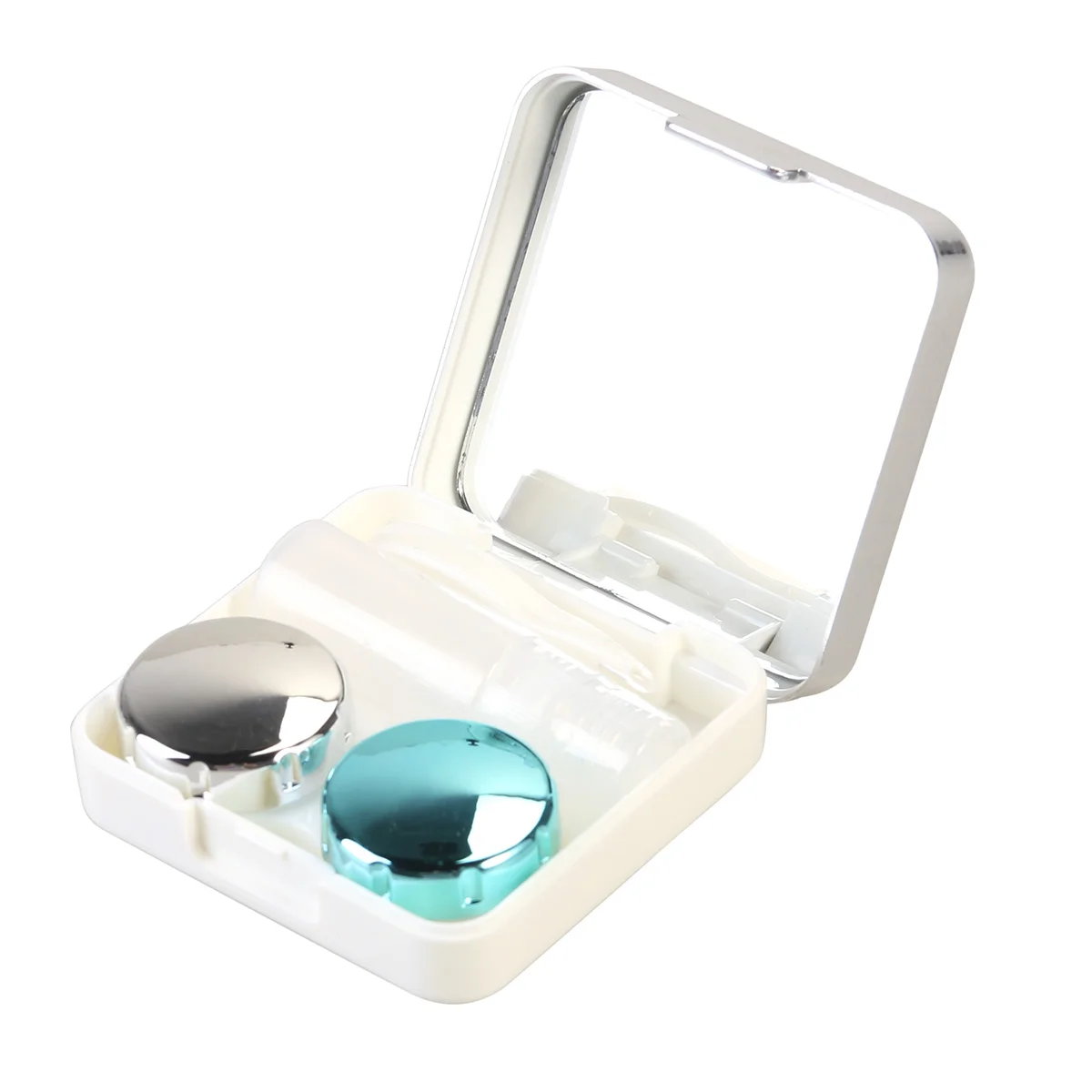 

Lens Travel Lens Case Box Container Holder for ( Silver white )
