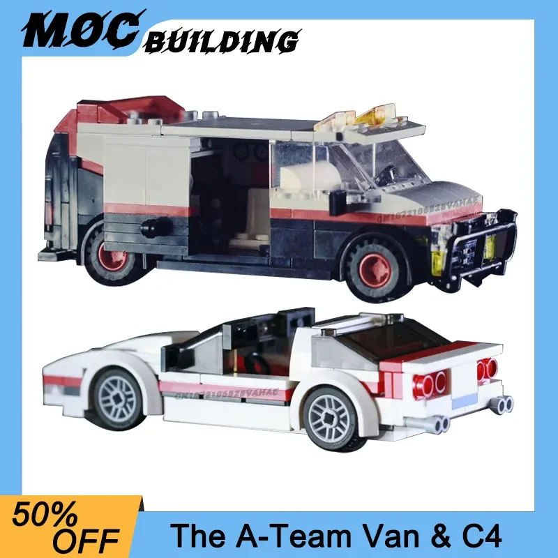 

DIY Classic TV City Vehicle A-Team GMC Vandura Van Model Building Blocks High-Tech C4 Car DIY Assembled Bricks Toys For Kid Gift