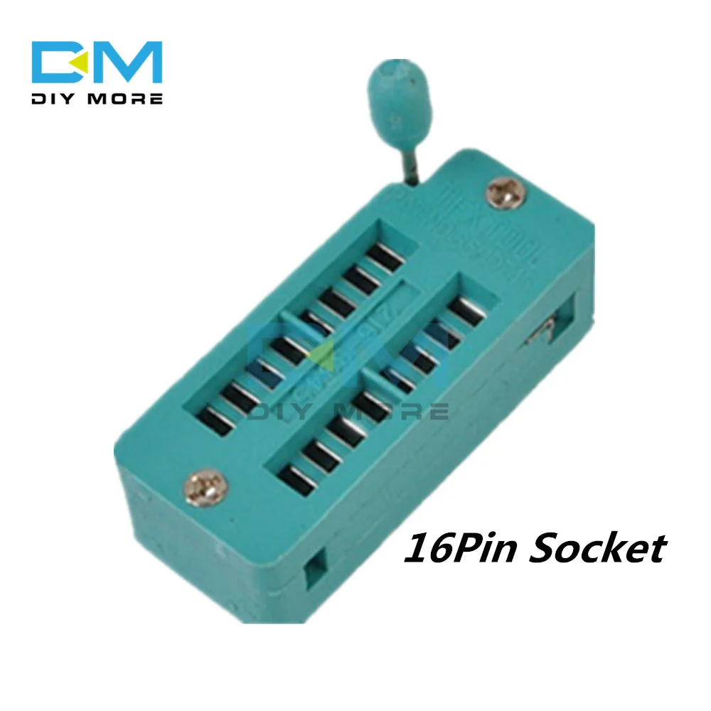 Универсальная Розетка ZIF IC 1 шт. 16 контактов 2 54 мм Green DIP тестовый Тип припоя