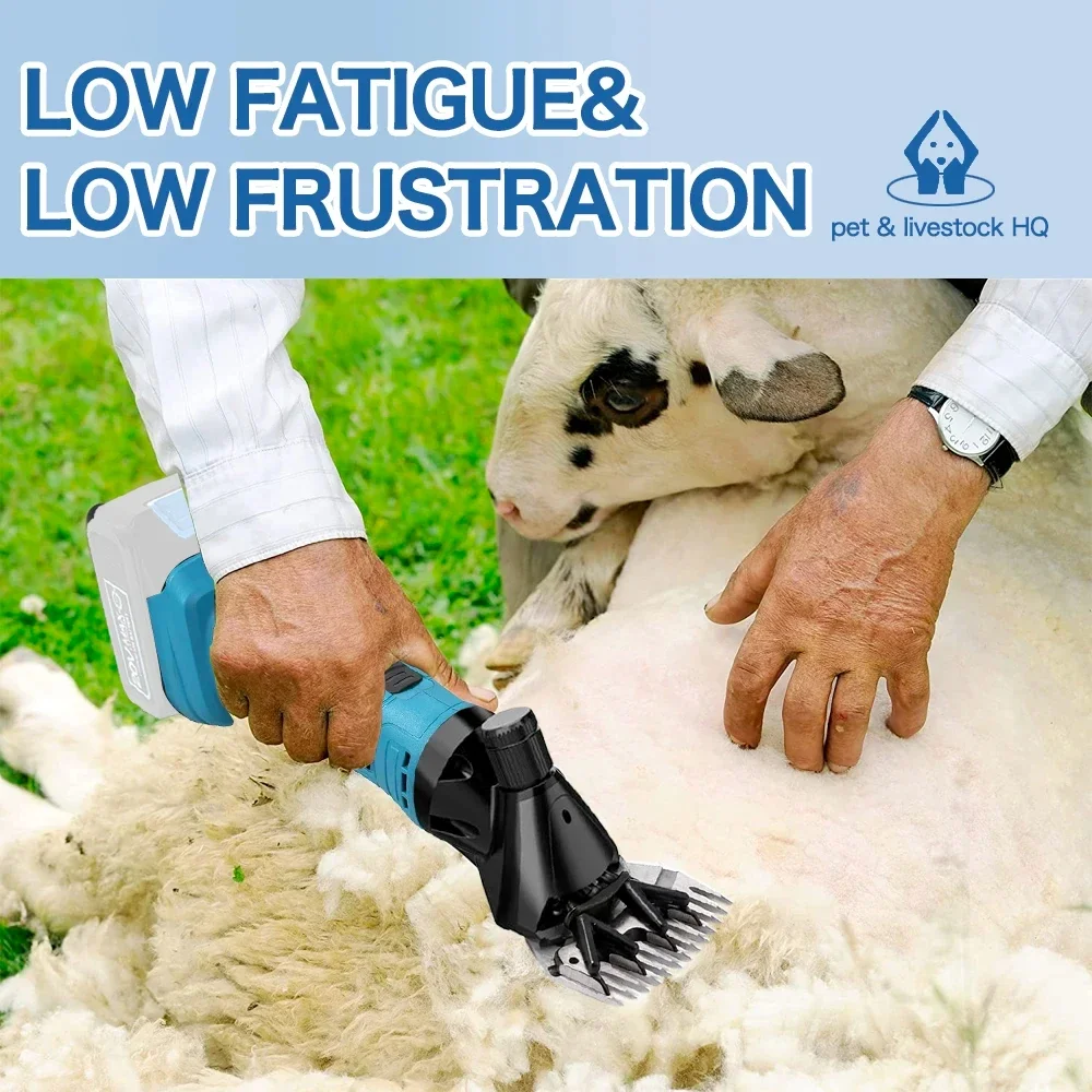 Беспроводная 6-скоростная электрическая машинка для стрижки шерсти с 13 зубьями