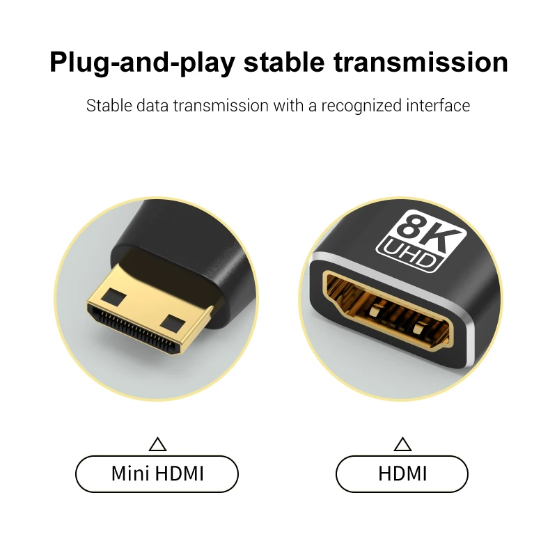 HDMI-Compatible Adapter Mini/Micro HDMI To HDMI Adapter 8K 60Hz 4K 120Hz/144Hz Male To Female Converter For HDTV Laptop PS4/3 images - 6