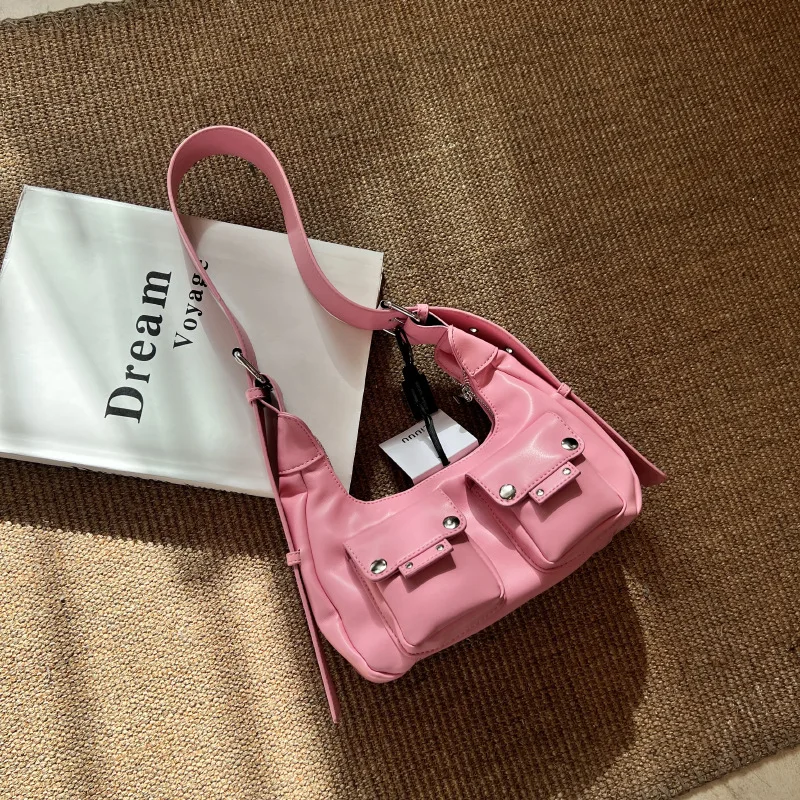 

New Personalized Motorcycle Bag Fashion Trend Simple Women's Shoulder Bags Casual Versatile Multifunctional Handbags for Women