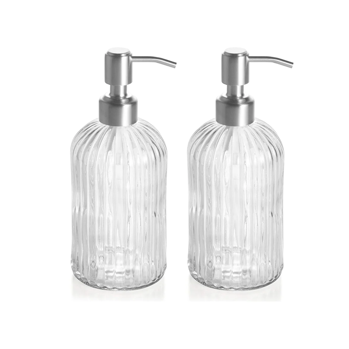 

18Oz Glass Soap Dispenser with Rust Proof Stainless Steel Pump Refillable Dispenser ,for Kitchen & Bathroom.